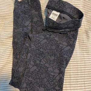 Gray PINK lace look leggings